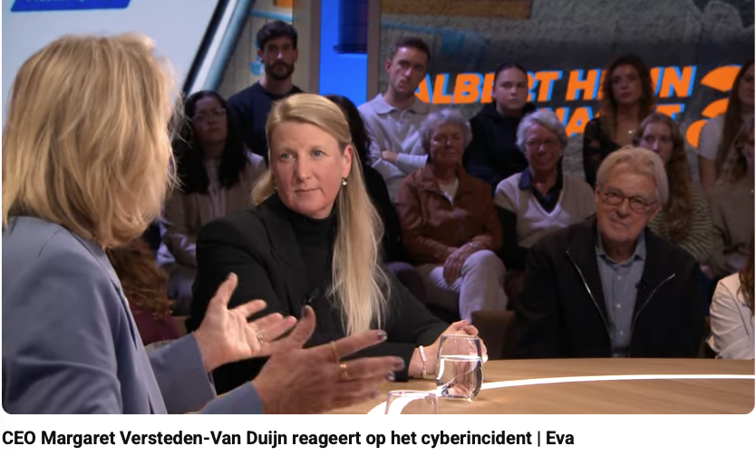 AH-topvrouw in Jinek. Adformatie vroeg Frank Körver om een reactie